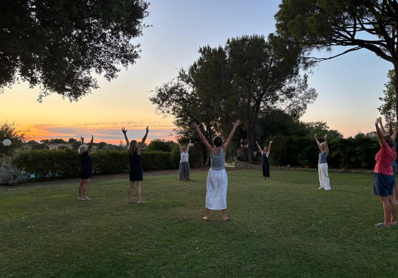 Earth Salutation at sunset